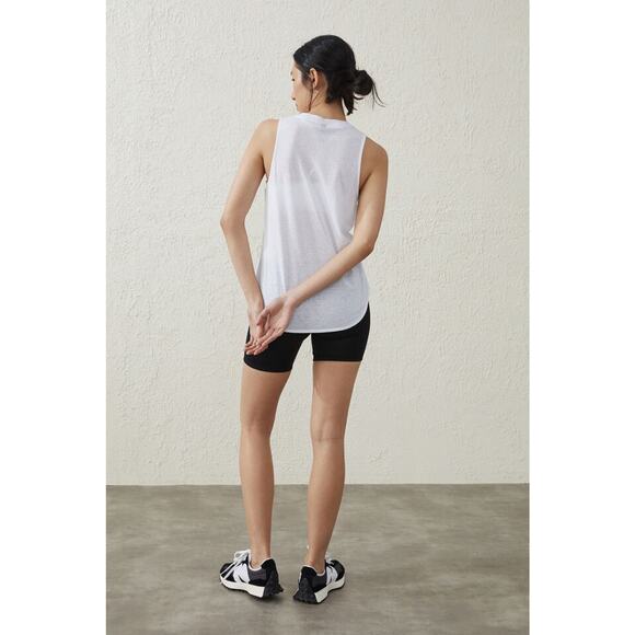 Cotton On Body Womens Muscle Tank Top Small White Active Curve Hem Athletic NWT - Picture 4 of 11